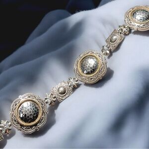 🌺 Sterling Silver & 14K Gold Bracelet